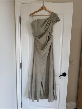 ASOS Bridesmaid Satin Bardot Wrap Maxi Dress